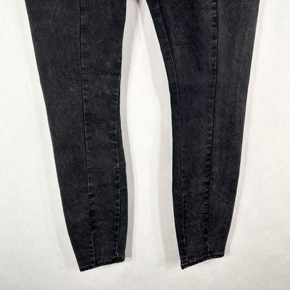 ASOS Size 4 Jeans Black Skinny Pull On‎ Elastic Waist Pockets Denim Womens 1018 - Picture 4 of 9